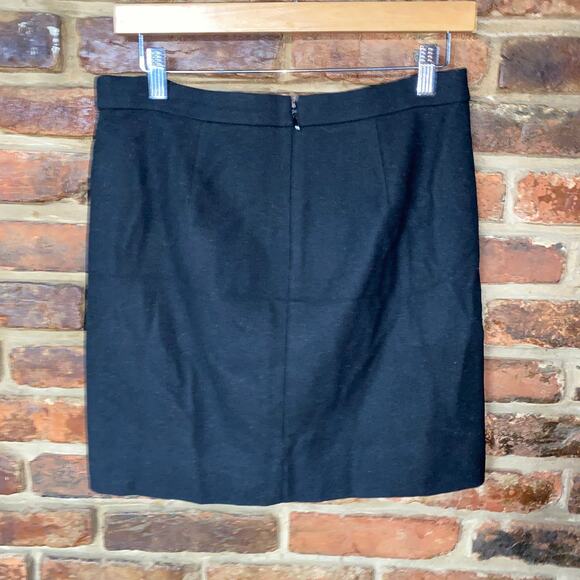 J. Crew Black White Herringbone Wool Pencil Straight Mini Skirt Women's Size 2 - Picture 6 of 8